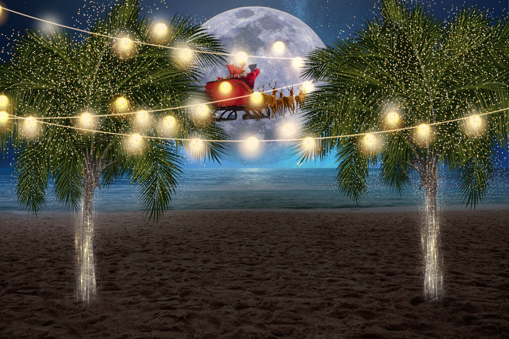 Fox Christmas Eve Sleigh Vinyl/Fabric Backdrop