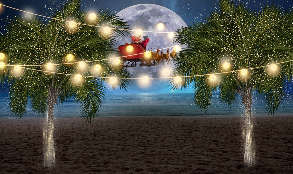 Fox Christmas Eve Sleigh Vinyl/Fabric Backdrop