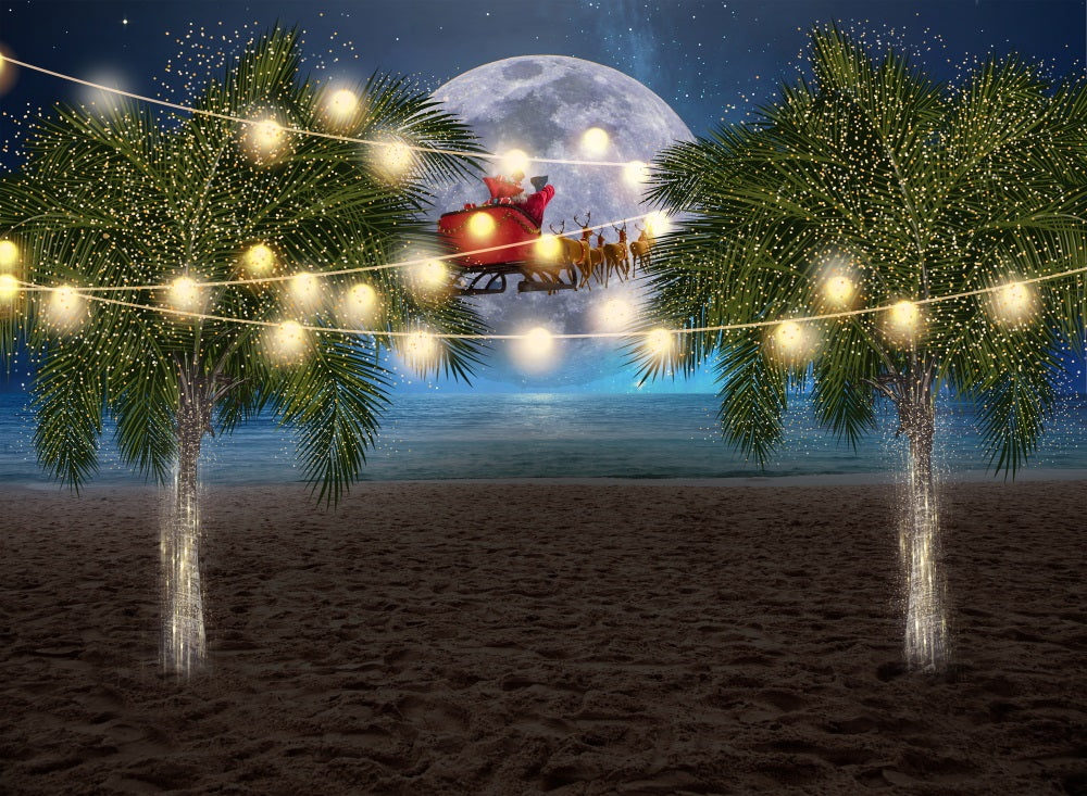 Fox Christmas Eve Sleigh Vinyl/Fabric Backdrop