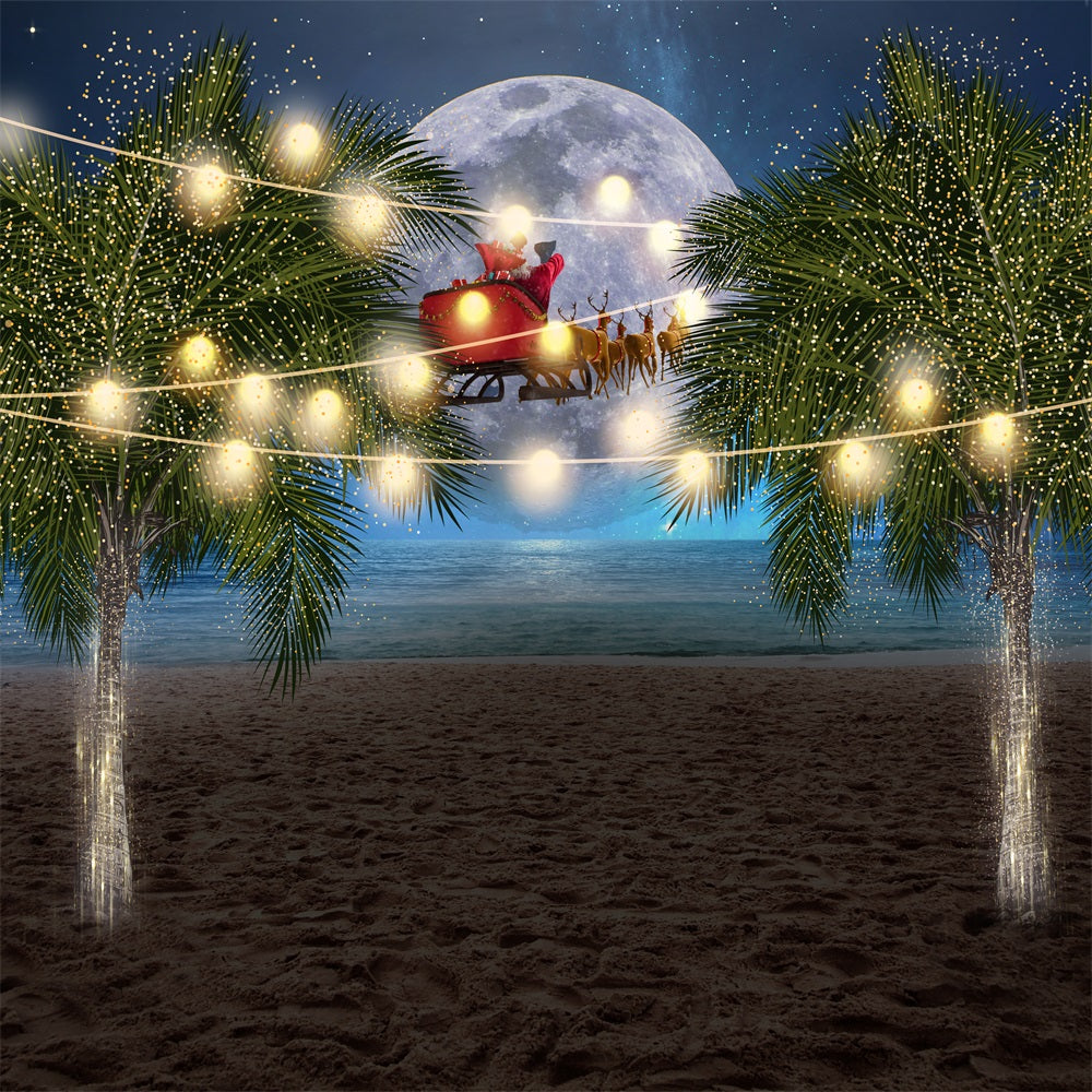 Fox Christmas Eve Sleigh Vinyl/Fabric Backdrop