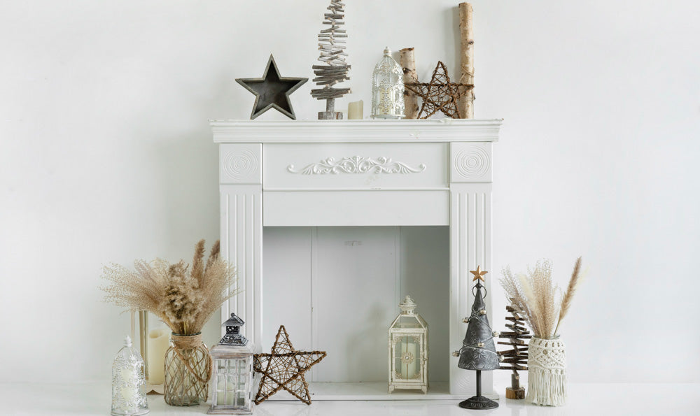 Fox White Christmas Winter Light Vinyl Backdrop