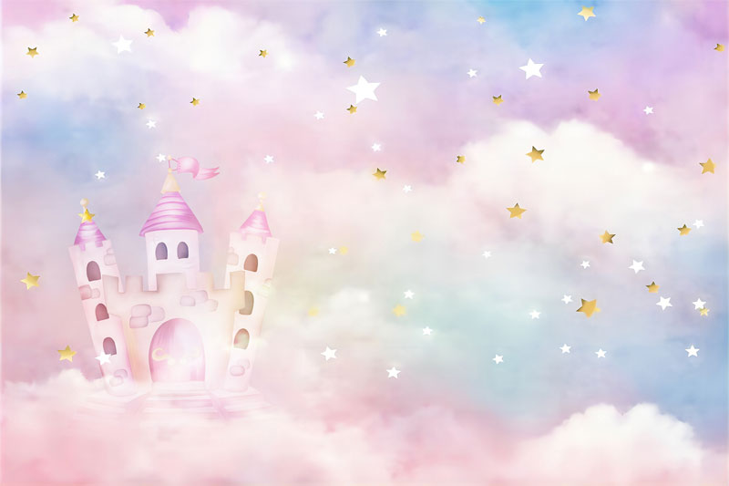Fox Fairytale Castle in the air Star Moon Vinyl Backdrop
