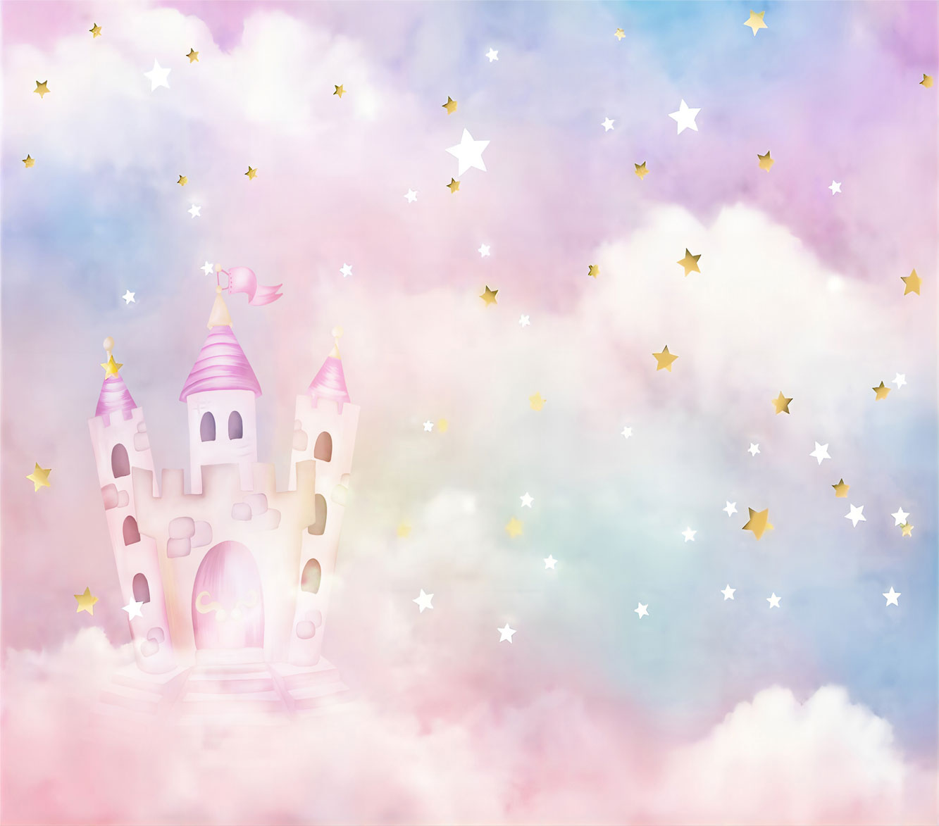 Fox Fairytale Castle in the air Star Moon Vinyl Backdrop