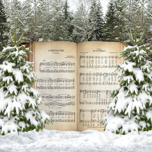 Fox Winter Music Snow Outdoor Photography Vinyl Backdrop