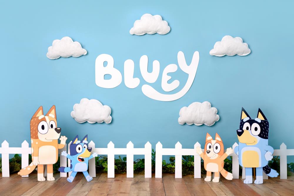 Fox Bluey Chilli Bandit Bingo Heeler Kiwi Vinyl/Fabric Backdrop Designed by Claudia Uribe