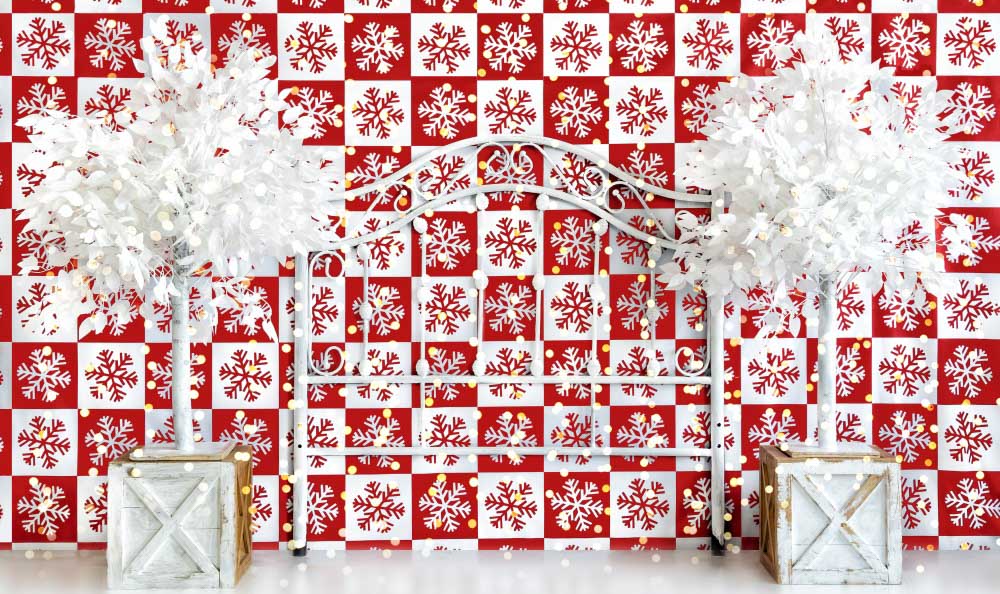 Fox Christmas Snowflake Vinyl Backdrop Photography