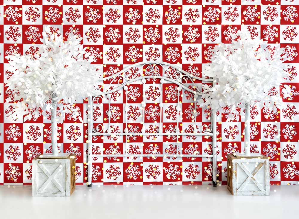 Fox Christmas Snowflake Vinyl Backdrop Photography