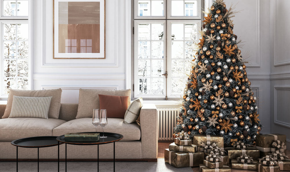 Fox Christmas Tree Beautiful Living Room Vinyl Backdrop Photography