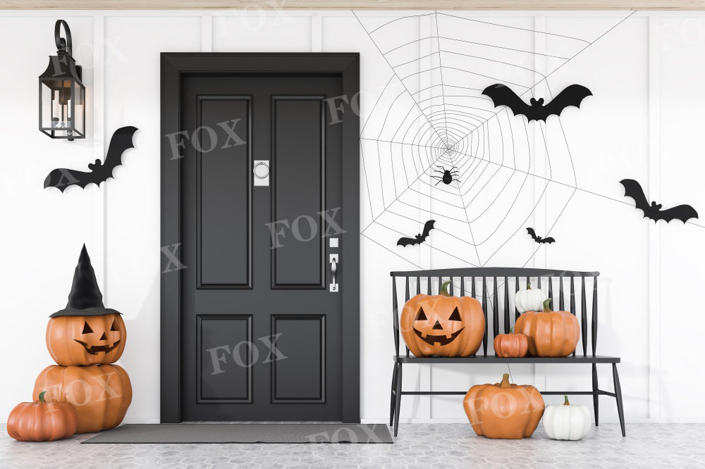 Fox Halloween Indoor Photography Bat Pumpkin Vinyl Backdrop