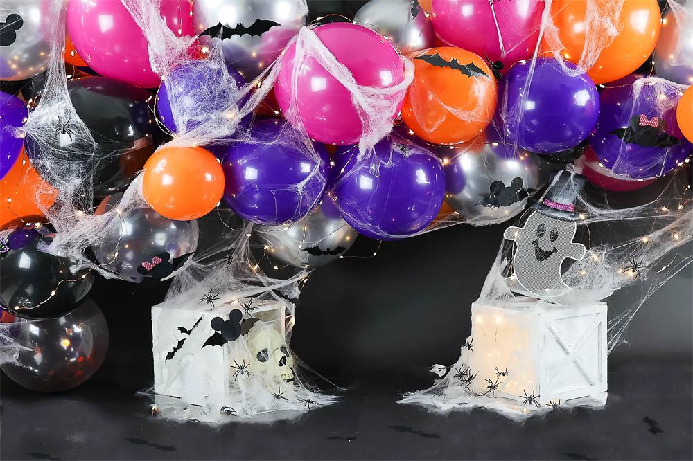 Fox Halloween Mickey and Minnie Vinyl/Fabric Backdrop Designed by Kayla Miller