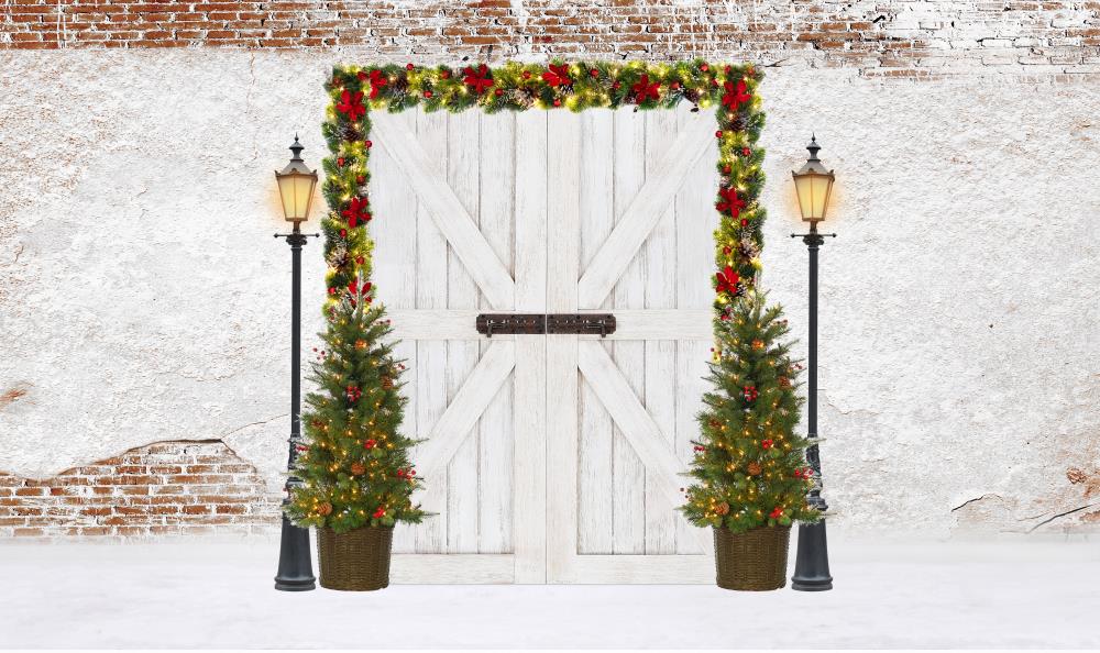 Fox White Christmas Photography Vinyl Backdrop