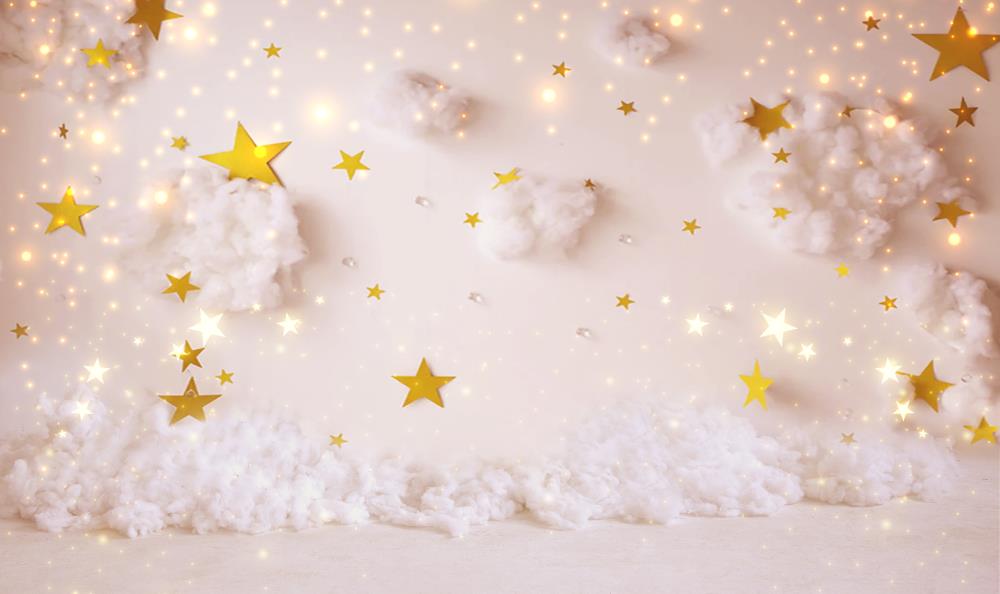 Fox Stars and Clouds Children Photography Vinyl Backdrop