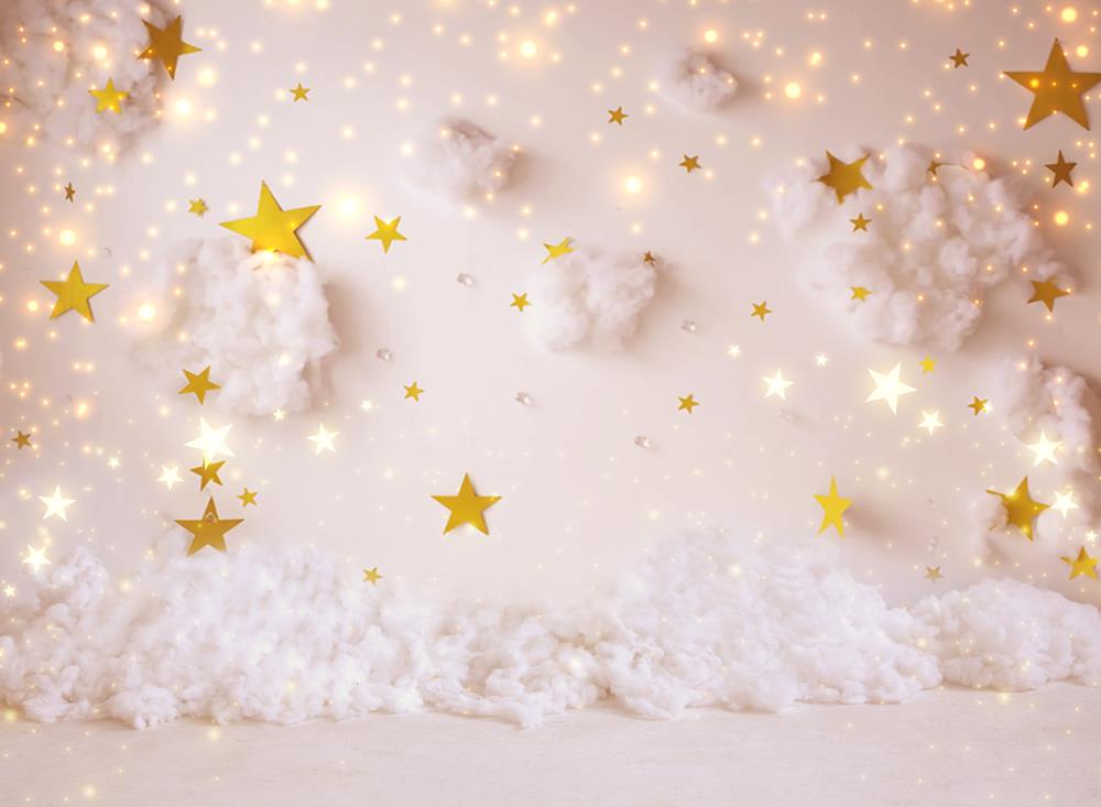Fox Stars and Clouds Children Photography Vinyl Backdrop