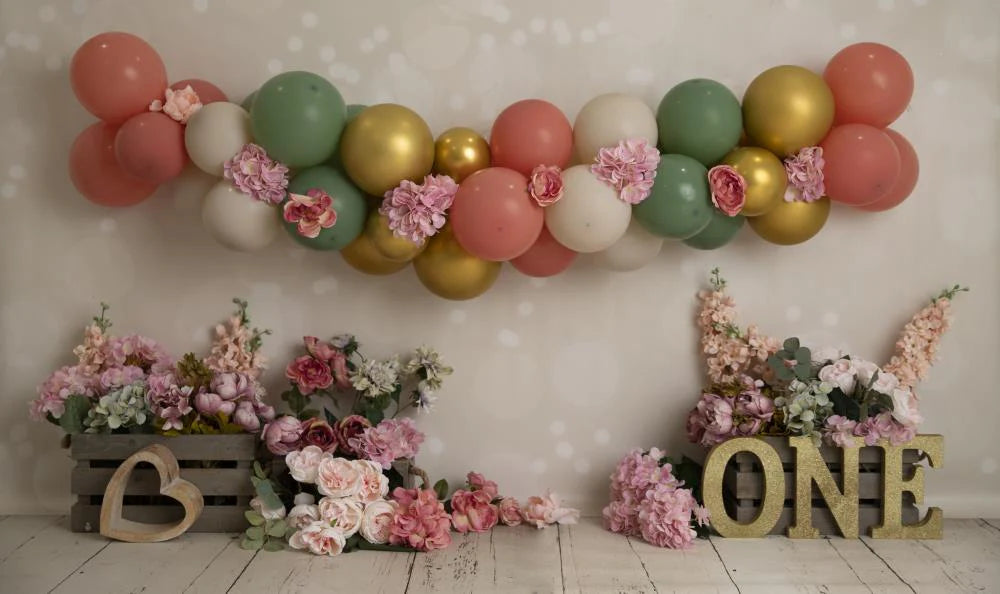 RTS Fox Cakesmash Birthday Rose Flower Fabric Backdrop Designed by Blanca Perez