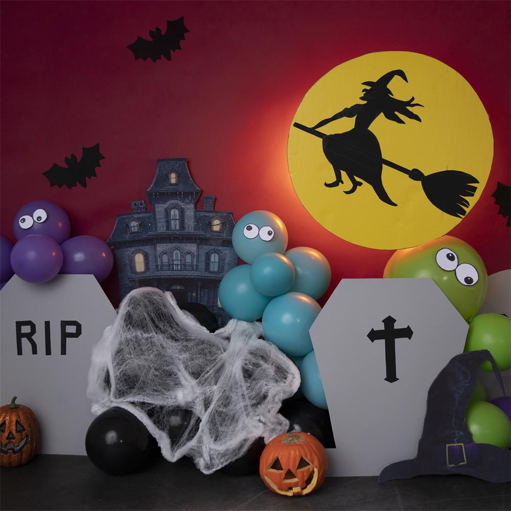 Fox Halloween Cartoon Castle Vinyl/Fabric Backdrop Designed by Blanca Perez