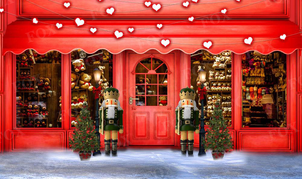 Fox Red Christmas Shop Window Vinyl Backdrops