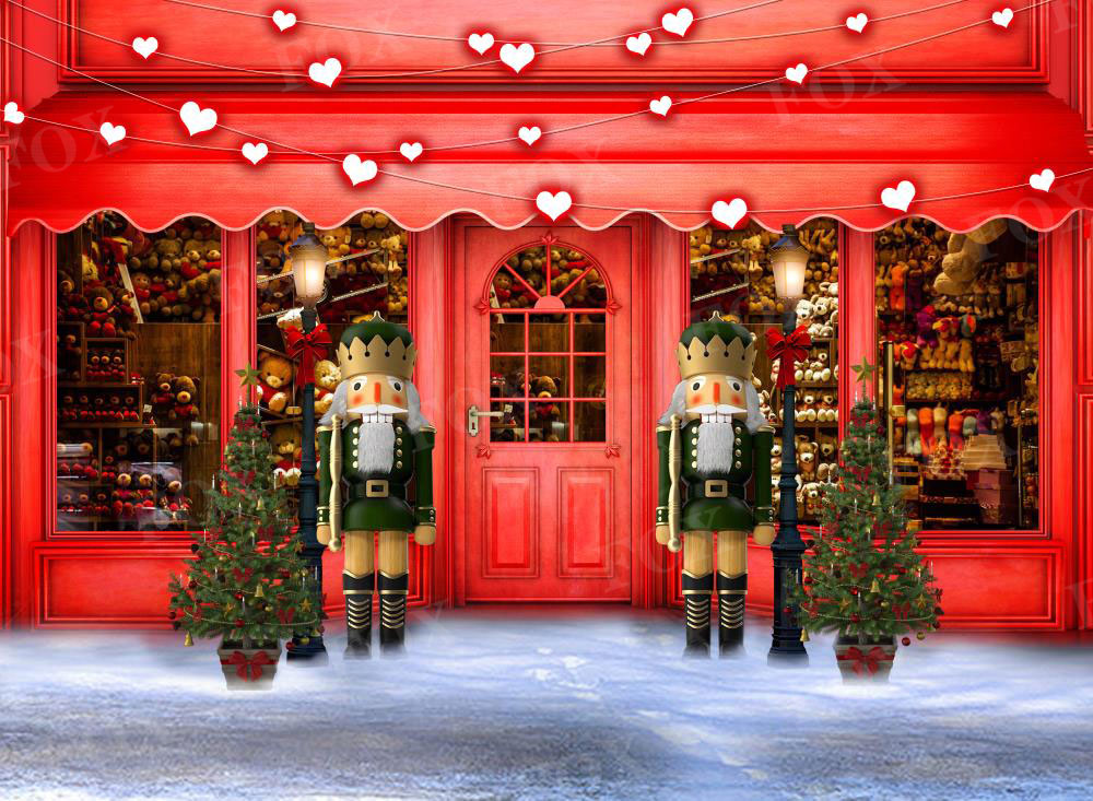 Fox Red Christmas Shop Window Vinyl Backdrops