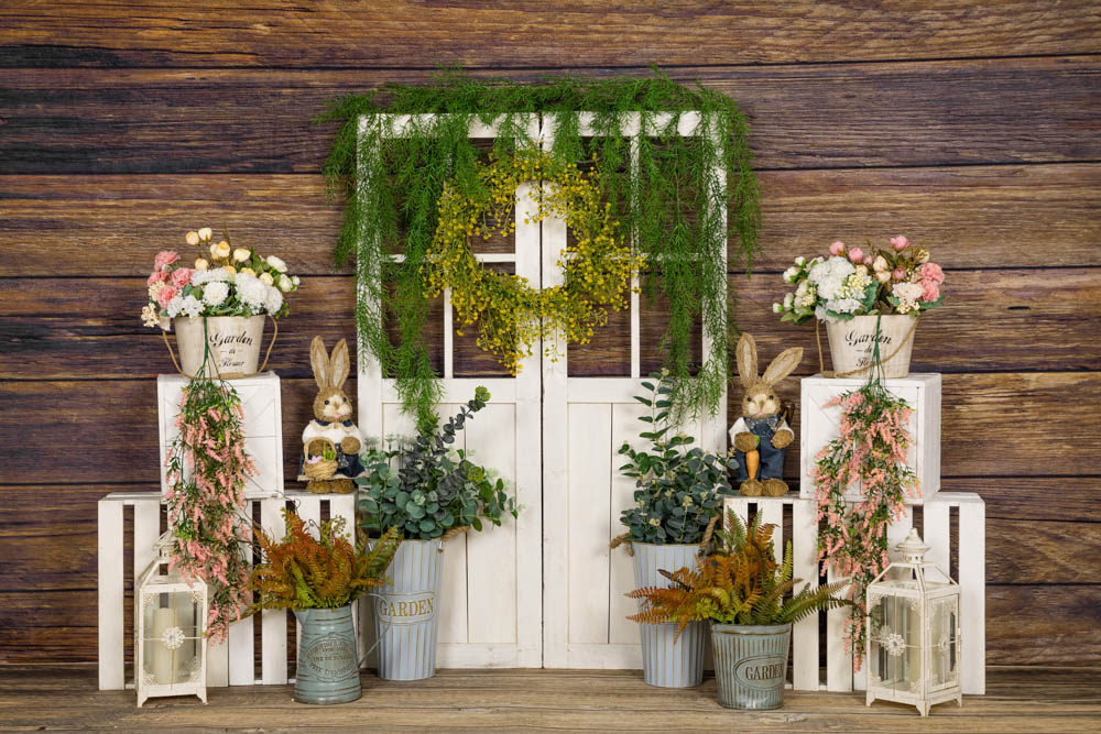 Fox Easter Bunny Spring Vinyl Photography Backdrop