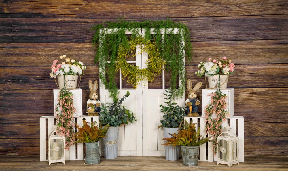 Fox Easter Bunny Spring Vinyl Photography Backdrop