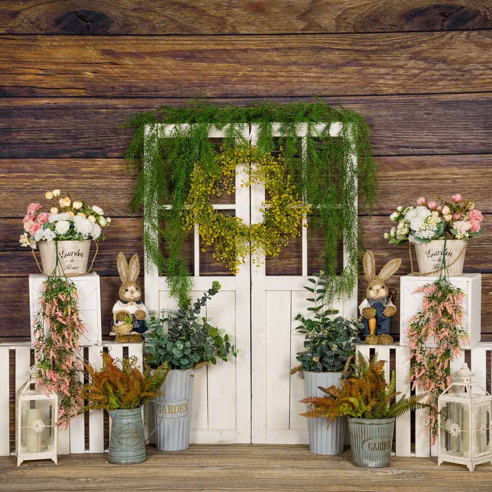 Fox Easter Bunny Spring Vinyl Photography Backdrop