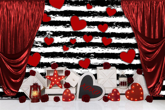 Fox Valentine's Day Stage Vinyl Backdrop Designed by JT photography