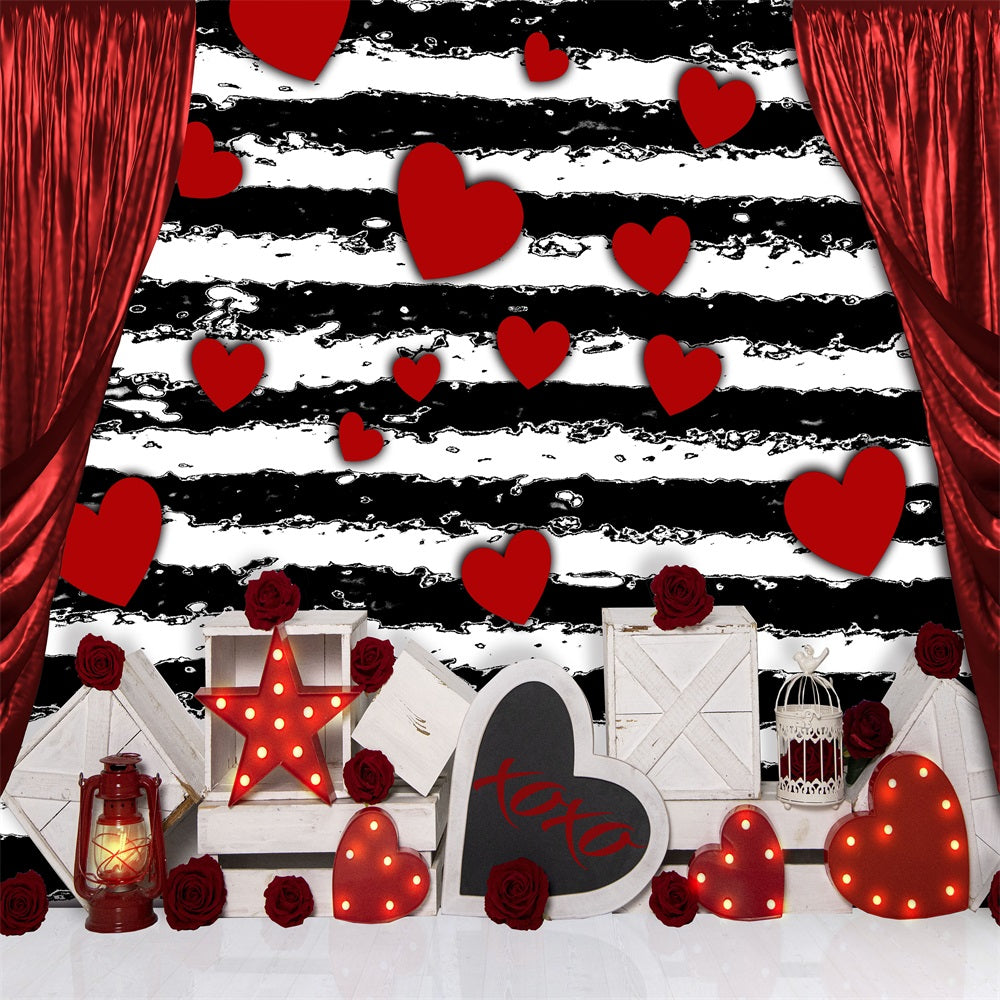 Fox Valentine's Day Stage Vinyl Backdrop Designed by JT photography