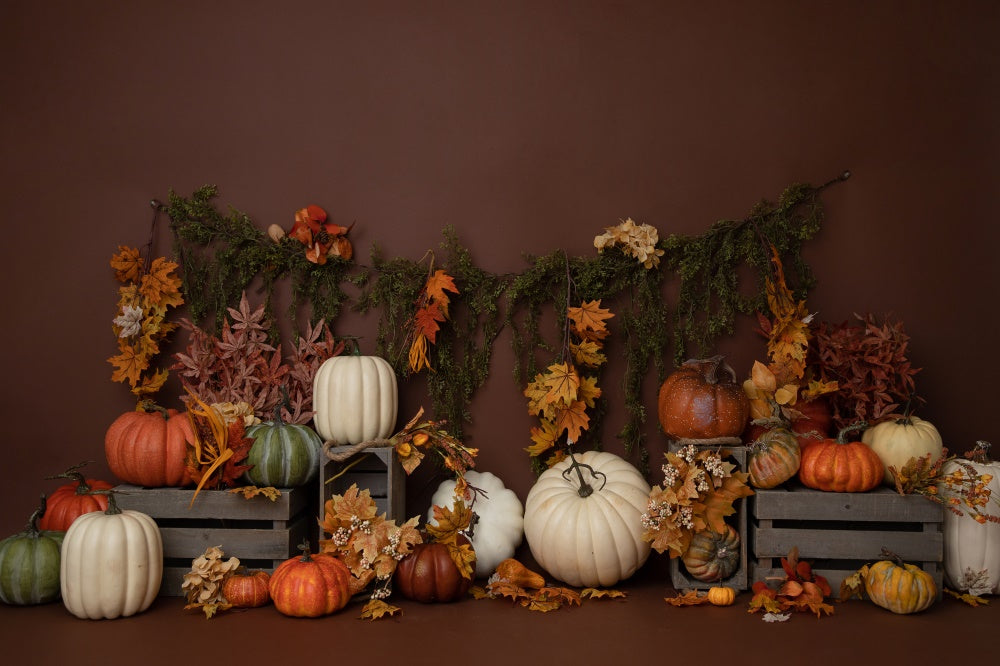 Fox Fall Vibes Autumn Vinyl Backdrop Designed by Blanca Perez