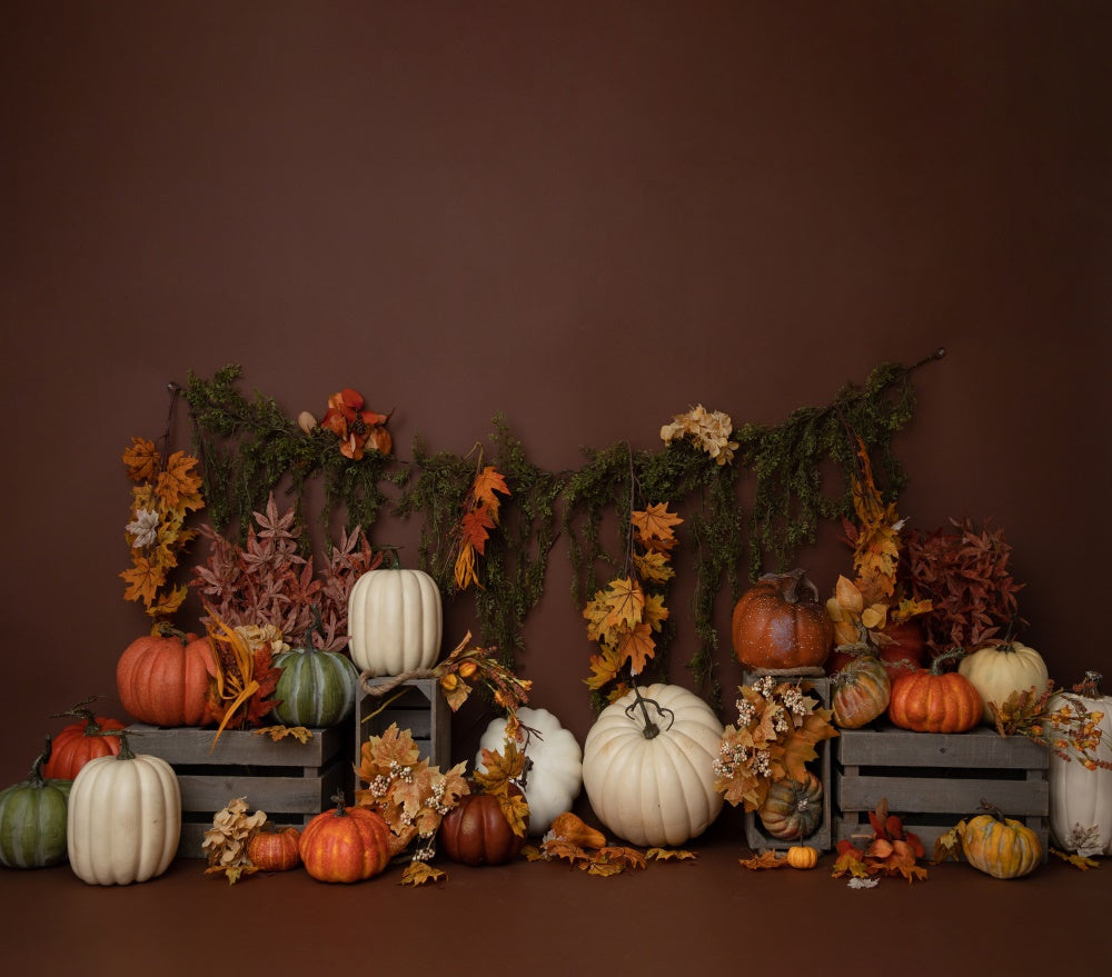 Fox Fall Vibes Autumn Vinyl Backdrop Designed by Blanca Perez