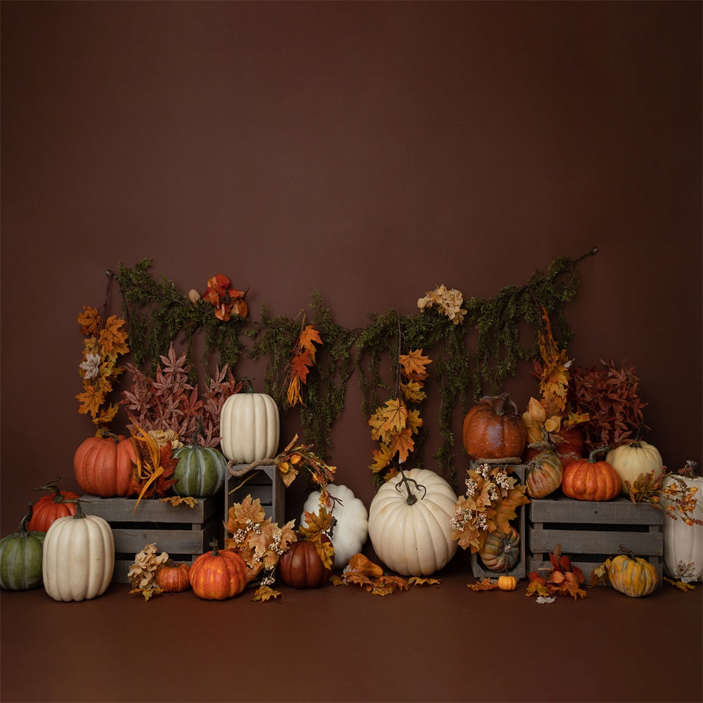 Fox Fall Vibes Autumn Vinyl Backdrop Designed by Blanca Perez