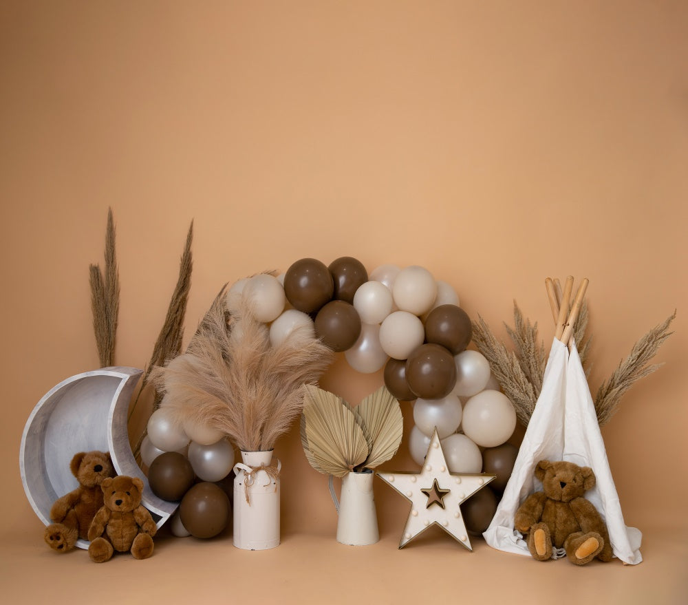 Fox Boho Rainbow Birthday Vinyl Backdrop Designed by Blanca Perez
