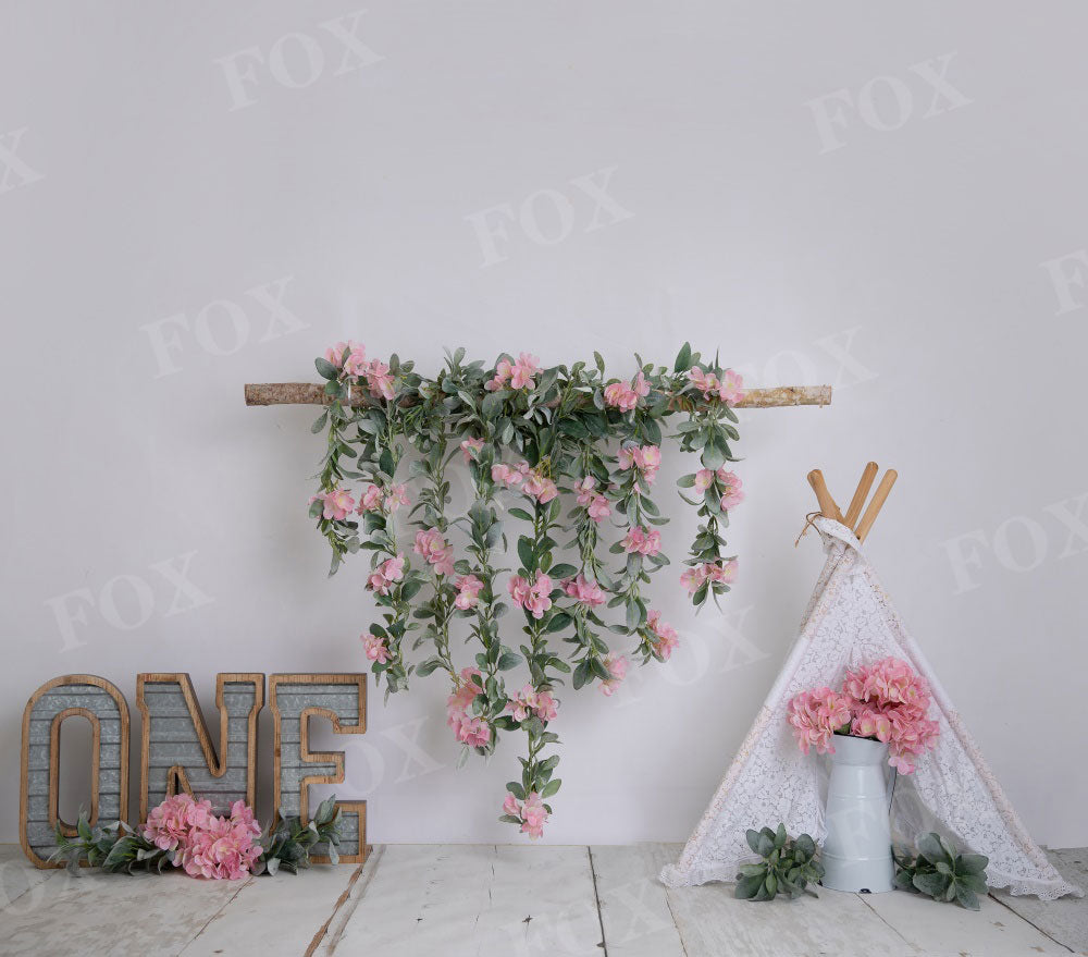 Fox Birthday Outdoor Tent Vinyl Backdrop Designed by Blanca Perez