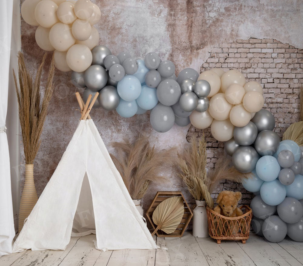 Fox Tent Cakesmash Photography Boho Vinyl Backdrop Designed by Blanca Perez