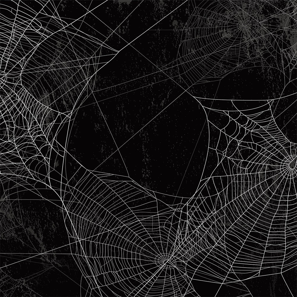 Fox Halloween Black Spider Web Vinyl Backdrops