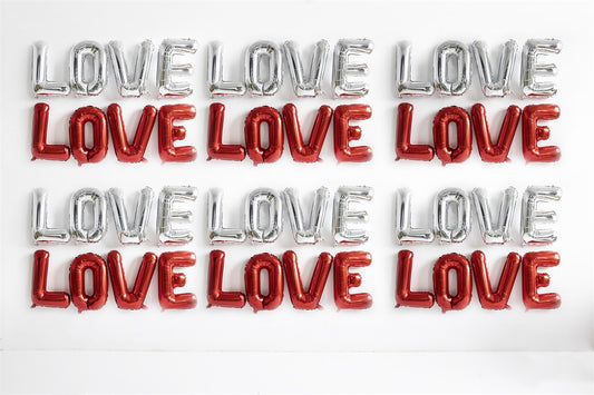 Fox Valentine's Day Red Love Vinyl Backdrop