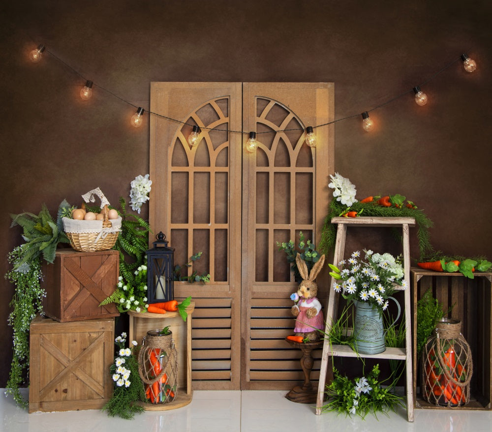 Fox Spring Evening Easter Rabbit Vinyl Backdrop Designed by JT photography