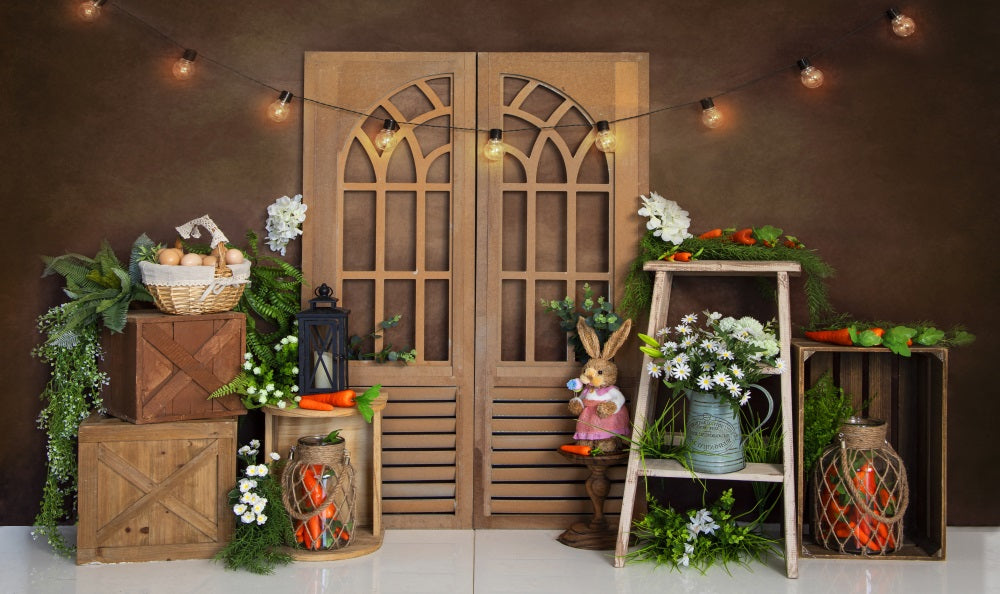 Fox Spring Evening Easter Rabbit Vinyl Backdrop Designed by JT photography