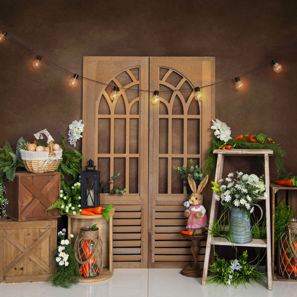 Fox Spring Evening Easter Rabbit Vinyl Backdrop Designed by JT photography