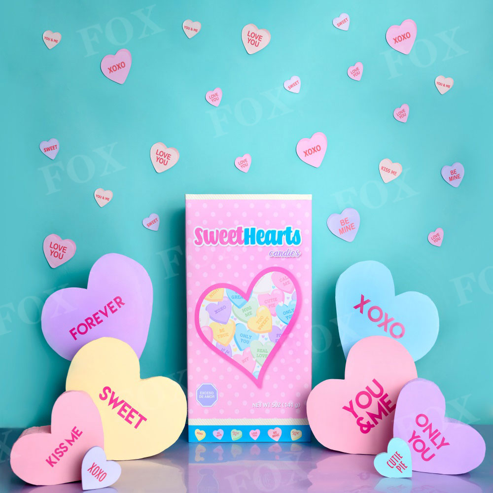 Fox Valentine's Day Sweet Love Vinyl Backdrop Designed by Claudia Uribe