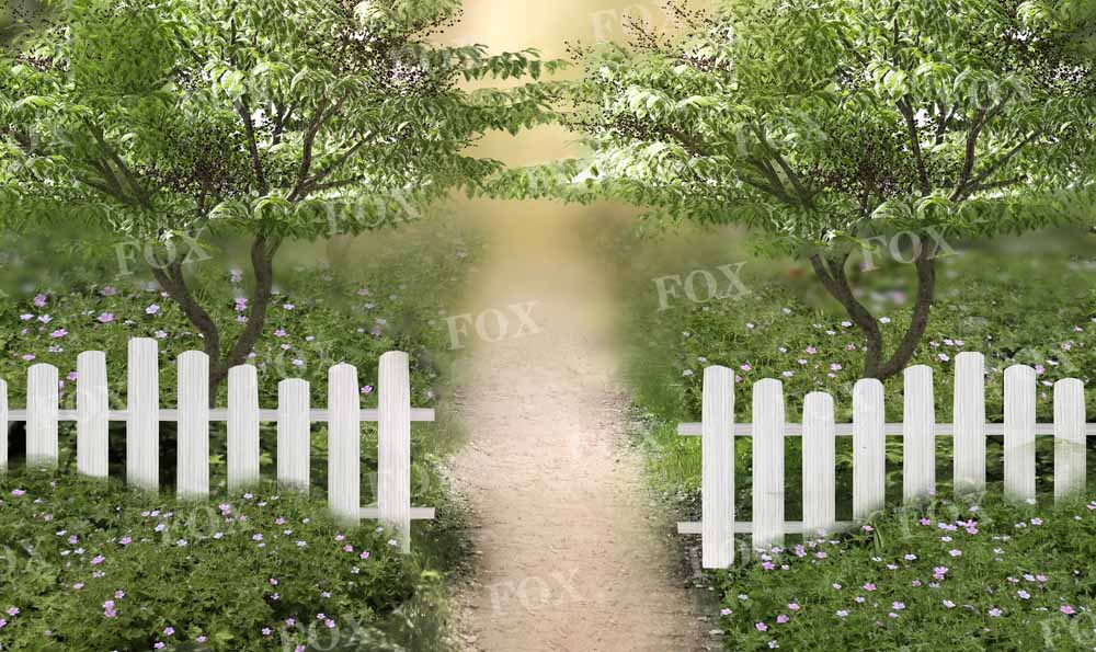 Fox Spring Garden Path With Sweep Option Vinyl Backdrop