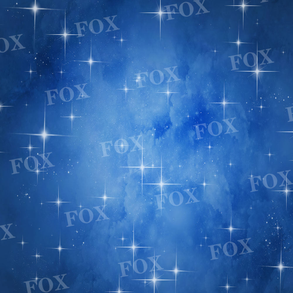 Fox Blue Starry Sky Vinyl Backdrop