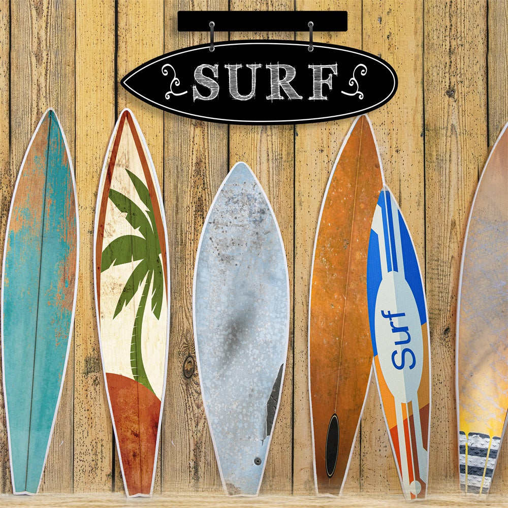 Fox Beach Sand Board Summer Vinyl Backdrop