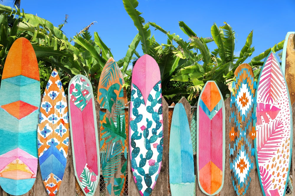 Fox Summer Surfboard Vinyl Backdrop
