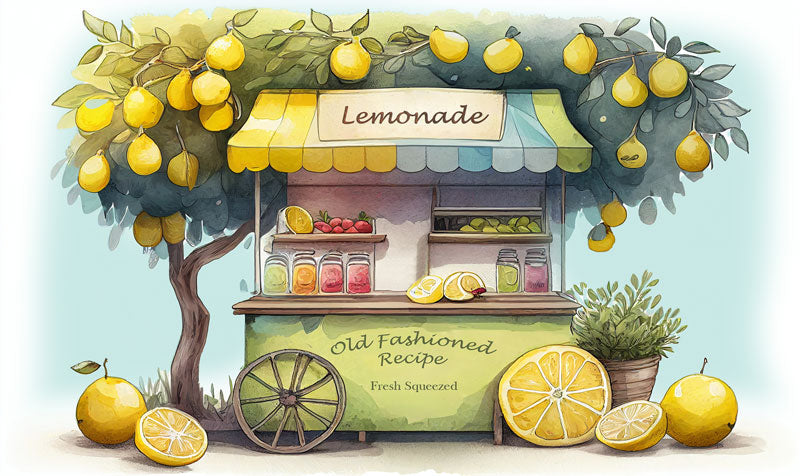 Fox Lemonade Stand Summer Vinyl/Fabric Spring Backdrop Designed By Blanca Perez