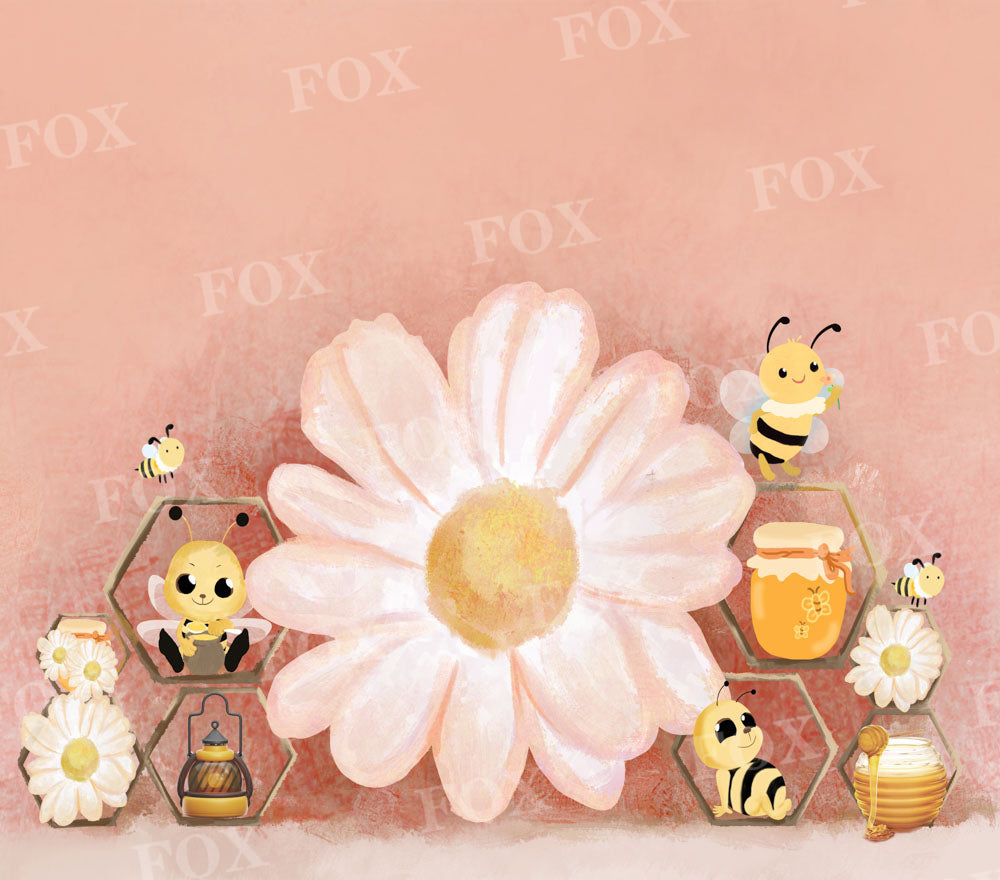 Fox Summer Sweet Honey Bee Vinyl Backdrop