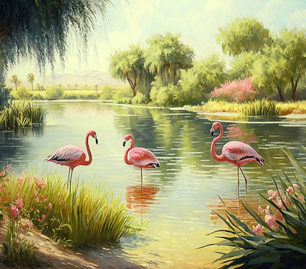 Fox Flamingo Summer Vinyl Photography Backdrop Designed By Blanca Perez