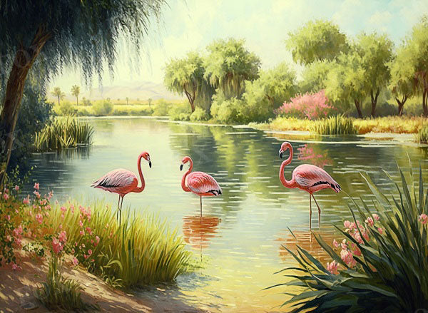 Fox Flamingo Summer Vinyl Photography Backdrop Designed By Blanca Perez