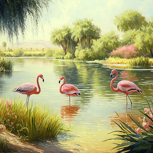 Fox Flamingo Summer Vinyl Photography Backdrop Designed By Blanca Perez