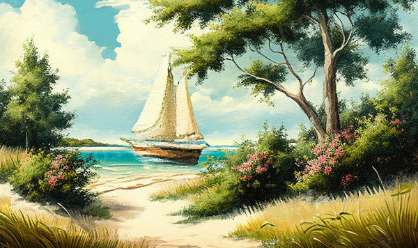 Fox Summer Retro Boat Vinyl Backdrop Designed By Blanca Perez