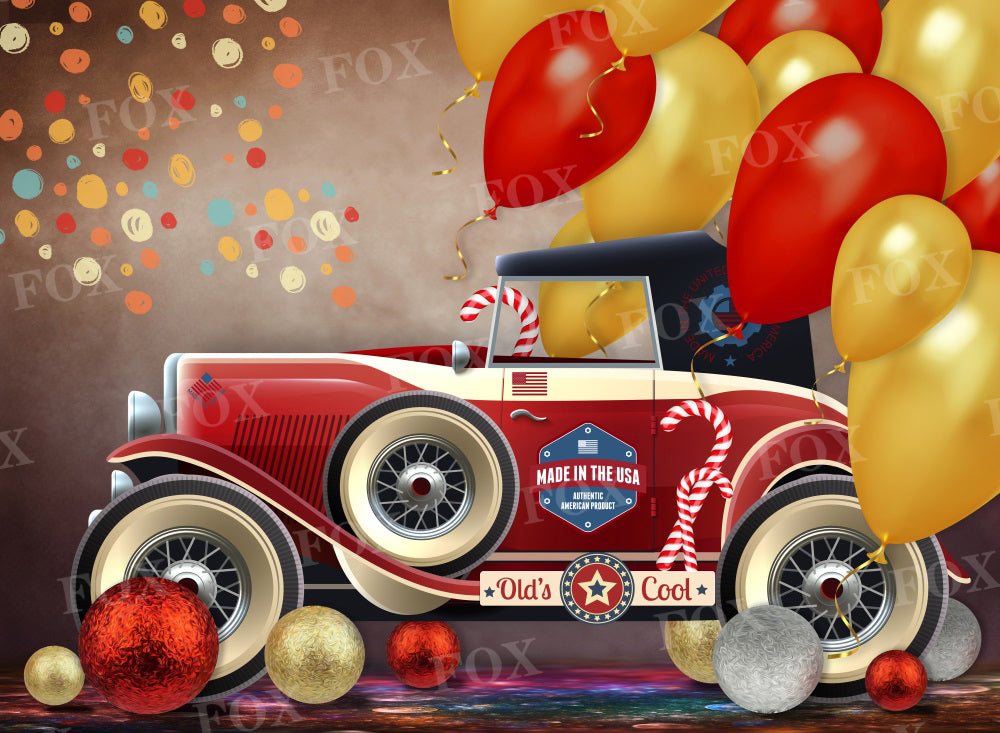 Fox Independence Day Car Fabric/Vinyl Backdrop