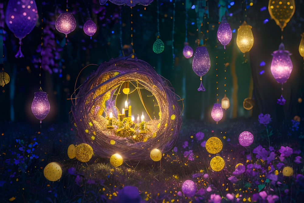 Fox Magic Forest Evening Vinyl/Fabric Photography Backdrop